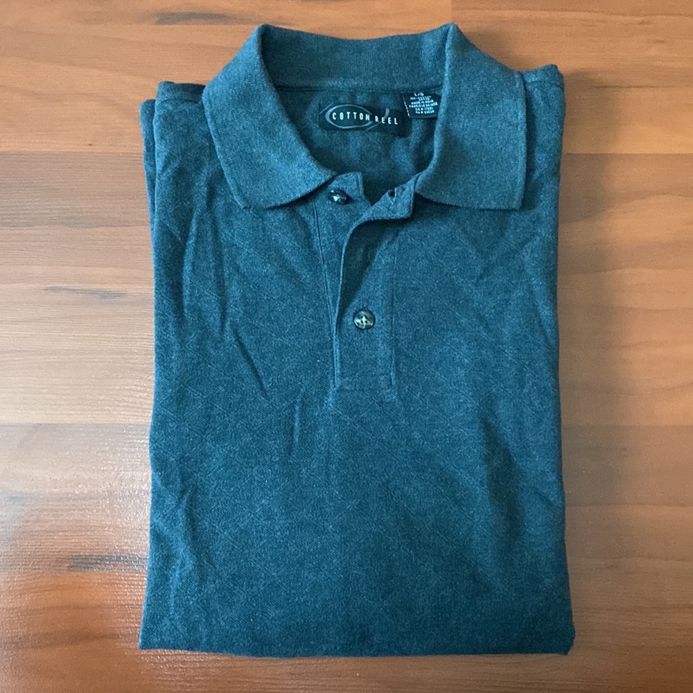 Cotton Reel 100% Cotton Long Sleeves gently worn Polo- Size L